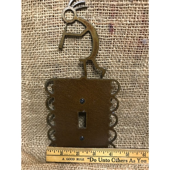 KOKOPELLI UNIQUE Light Switch Plate Hand Cut Custom Made Switch Cover Brass - Picture 6 of 7